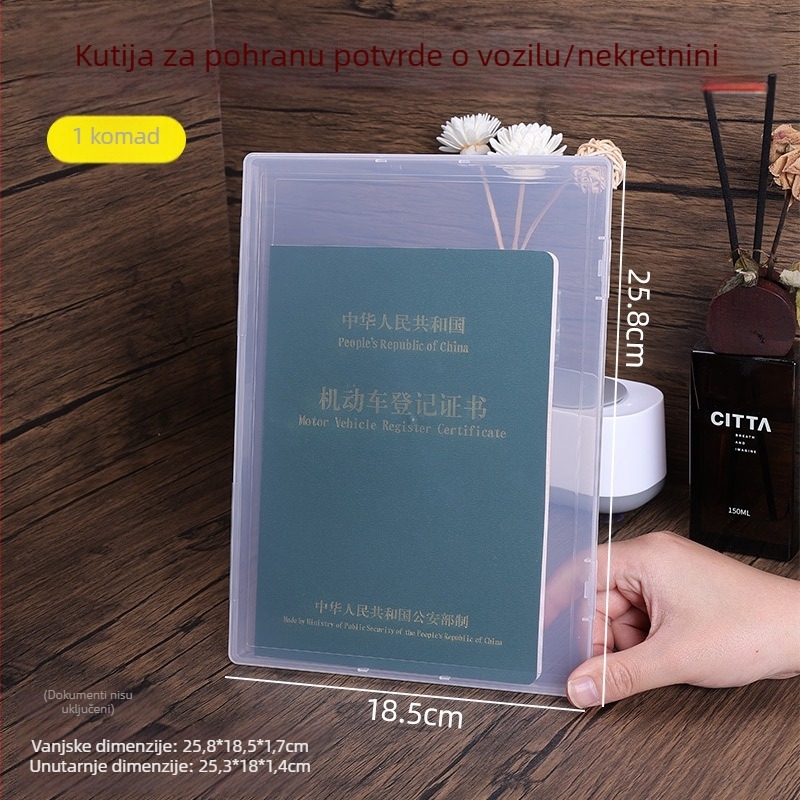 Kutija za medicinske zapise i evidenciju cijepljenja; kutija za pohranu rodnog lista; zaštitni poklopac