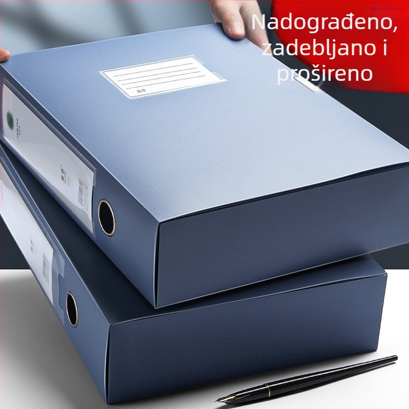 Plava A4 debela kutija za dokumente, PVC, dosije za dokumente i ugovore – uredski pribor