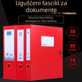 Crvena kutija za dokumente A4, 5,5 cm uredsko skladištenje, plastični dokument folder