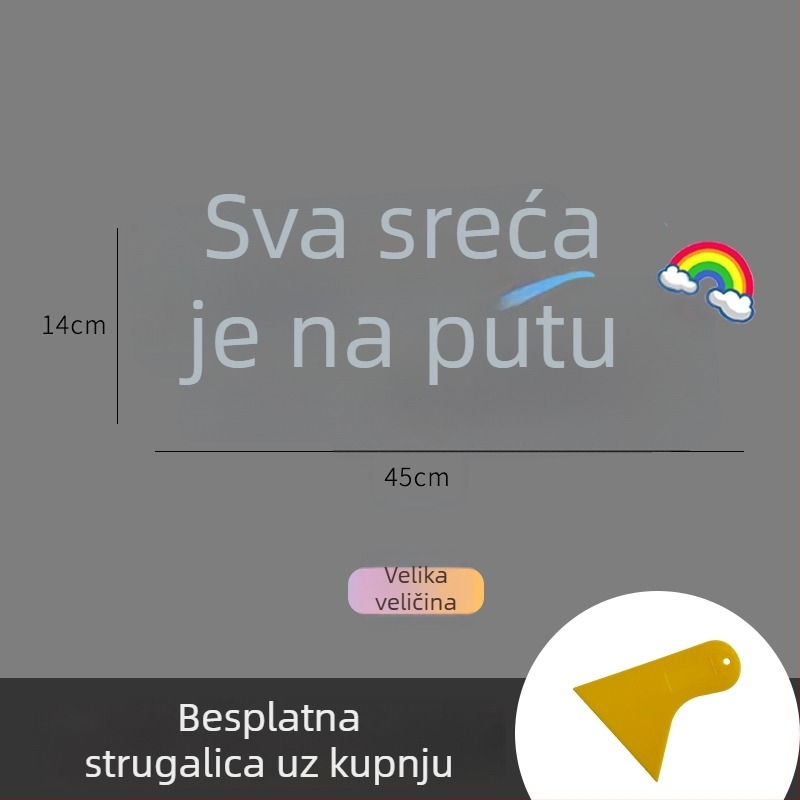 Personalizirana kreativna tekstualna naljepnica za prozore i panoramski krov