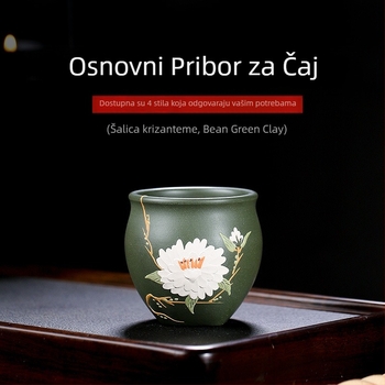 Yixing ručno izrađena šalice čaja od ljubičaste pijeska s mirisnim cvjetnim motivima: Plum Blossom, Chrysanthemum, Magnolia i Peony – šalice za Gongfu čaj s velikim otvorom