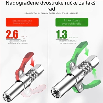 Ručni visokotlačni pištolj za mazivo s zaključavajućom mlaznicom