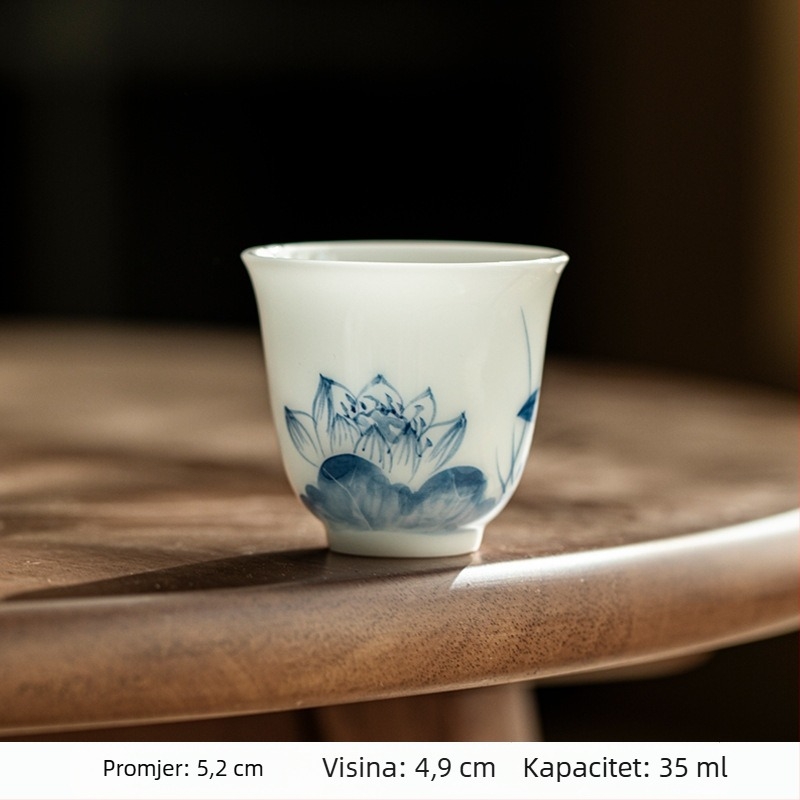 Nova porcelanska šalica za čaj u kineskom stilu plavo-bijela ručno oslikana