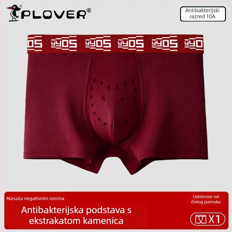 Nove muške crvene pamukaste bokserice sa srednjim pojasom za Godinu Konja, Velika veličina, prirodan osjećaj