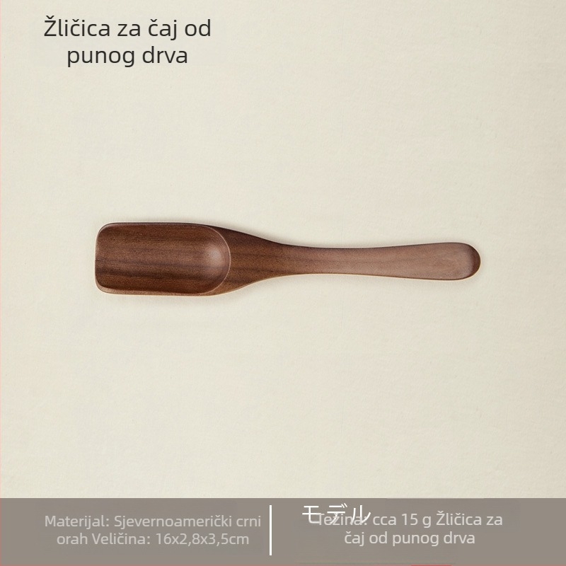 Drvena čajna žličica i drvena žlica za kavu, mjernička žličica od bukovine i crnog oraha, alat za umjetnost čaja