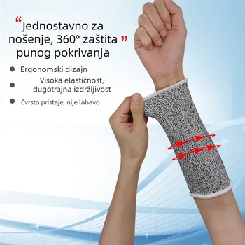 5. razina zaštite podlaktice od rezanja, ojačani HPPE zglobni zaštitnici, zaštita od noževa i ogrebotina, za rukovanje staklom i utovar/istovar