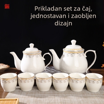 Keramički čajnik otporan na visoke temperature, kineskog stila, velik kapacitet, kućna uporaba, porcelanske šalice za čaj