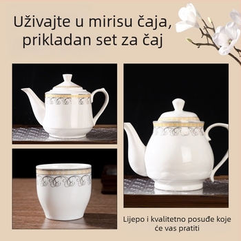 Keramički čajnik otporan na visoke temperature, kineskog stila, velik kapacitet, kućna uporaba, porcelanske šalice za čaj