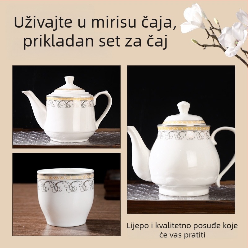 Keramički čajnik otporan na visoke temperature, kineskog stila, velik kapacitet, kućna uporaba, porcelanske šalice za čaj