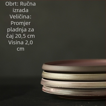 Ručni keramički Gongfu pladanj za čaj s ružičastom glazurom i držačem za čajnik