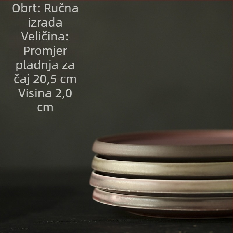Ručni keramički Gongfu pladanj za čaj s ružičastom glazurom i držačem za čajnik