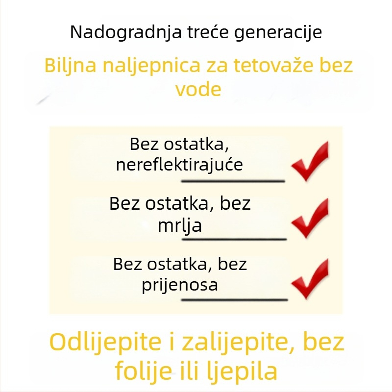 Bezvodne biljne tetovažne naljepnice s tajlandskim simbolima, polupermanentne, vodootporne, dugotrajne, realistične tetovažne naljepnice
