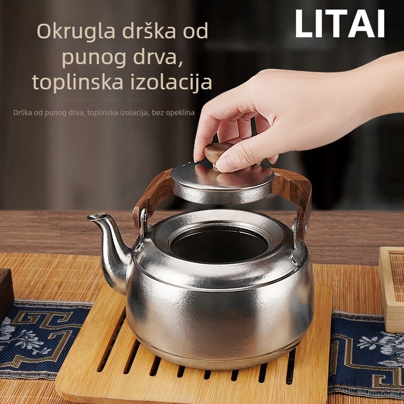 Čajnik od čistog titana s ručkom, čajnim filterom i poklopcem, za kućnu upotrebu, moderni minimalistički stil, Kung Fu set čaja