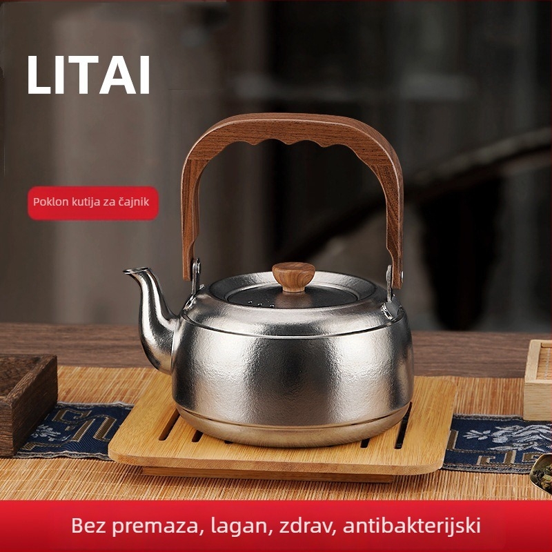 Čajnik od čistog titana s ručkom, čajnim filterom i poklopcem, za kućnu upotrebu, moderni minimalistički stil, Kung Fu set čaja
