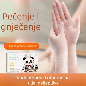TPE jednokratne rukavice, visoke kvalitete za hranu, za kuhinju, mijesiti tijesto, pečenje i čišćenje; debele i izdržljive