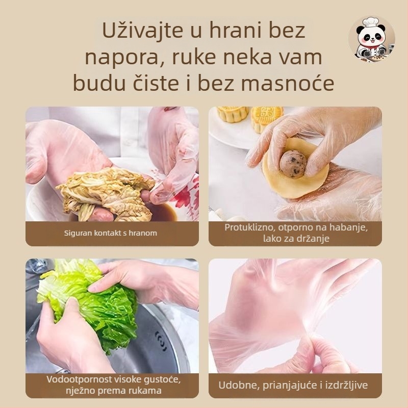 TPE jednokratne rukavice, visoke kvalitete za hranu, za kuhinju, mijesiti tijesto, pečenje i čišćenje; debele i izdržljive