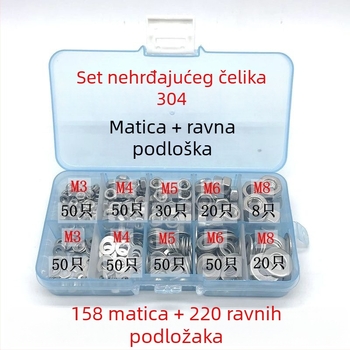Šesterokutna matica s protukliznom prirubnicom i ravnom podloškom, M3–M8