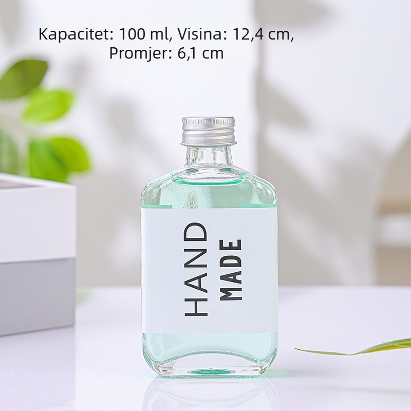 Staklena boca od 100 ml s aluminijskim poklopcem za mliječni čaj i hladnu kavu