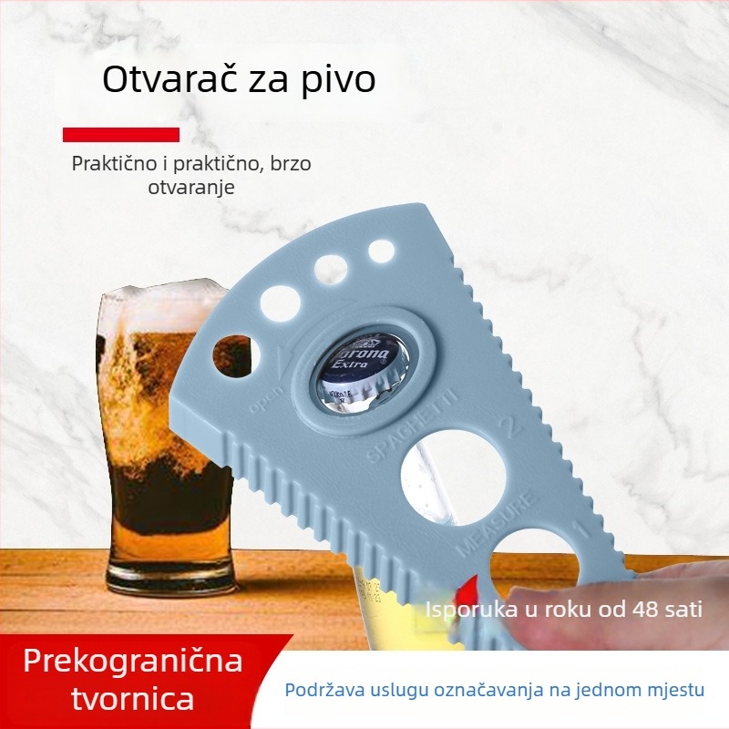 Višestruki otvarač za pivo s ugrađenom rupom za vađenje čepova – praktičan kućni alat