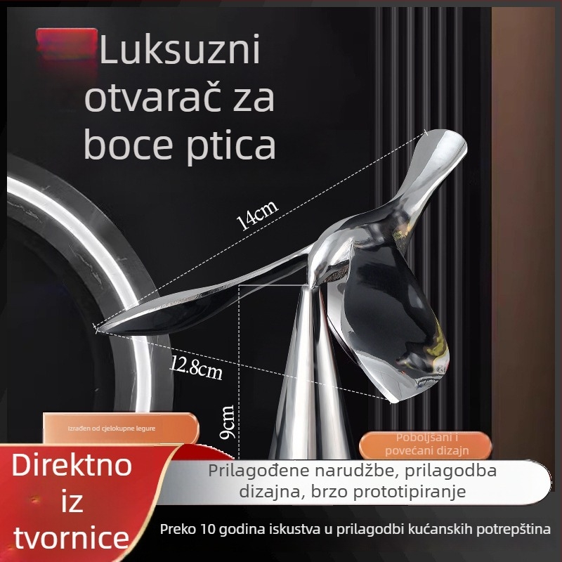 Novi otvarač za boce u obliku ptice, od cinkove legure, s uravnoteženim dizajnom
