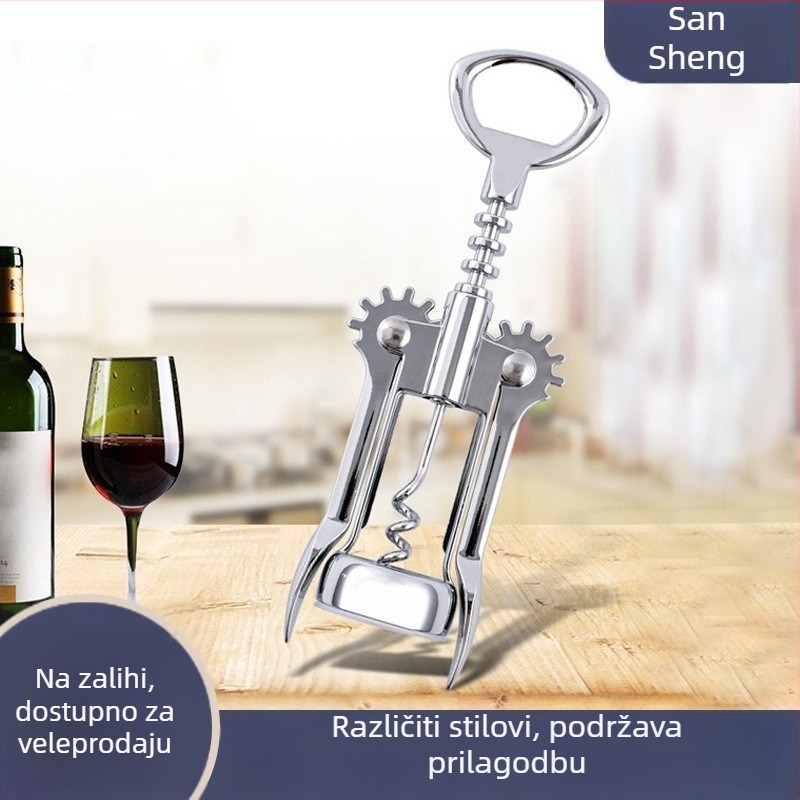 Prijenosni višefunkcionalni otvorivač boca od cinkovog legura za vino i pivo