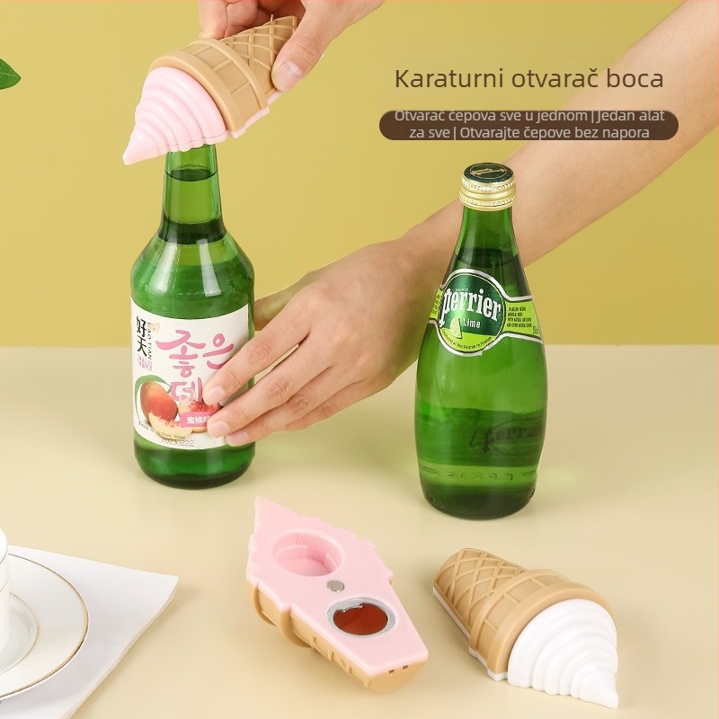 Kreativan magnetski otvarač boca s motivom sladoleda, sladak ukras za hladnjak, 3D otvarač poklopaca
