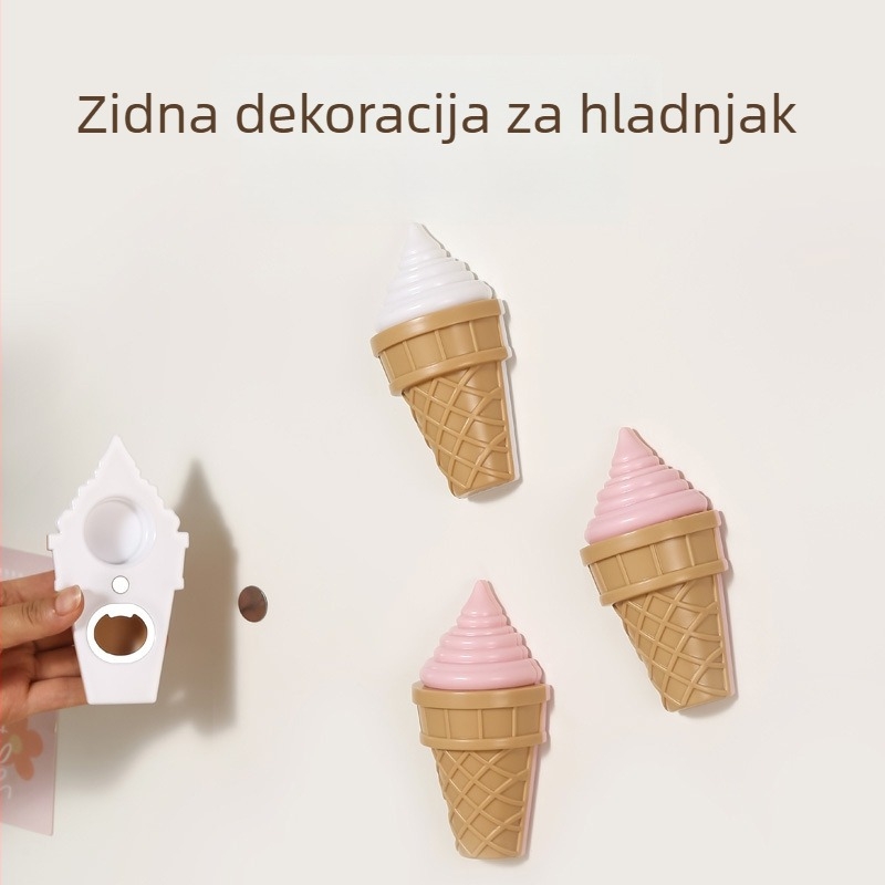 Kreativan magnetski otvarač boca s motivom sladoleda, sladak ukras za hladnjak, 3D otvarač poklopaca