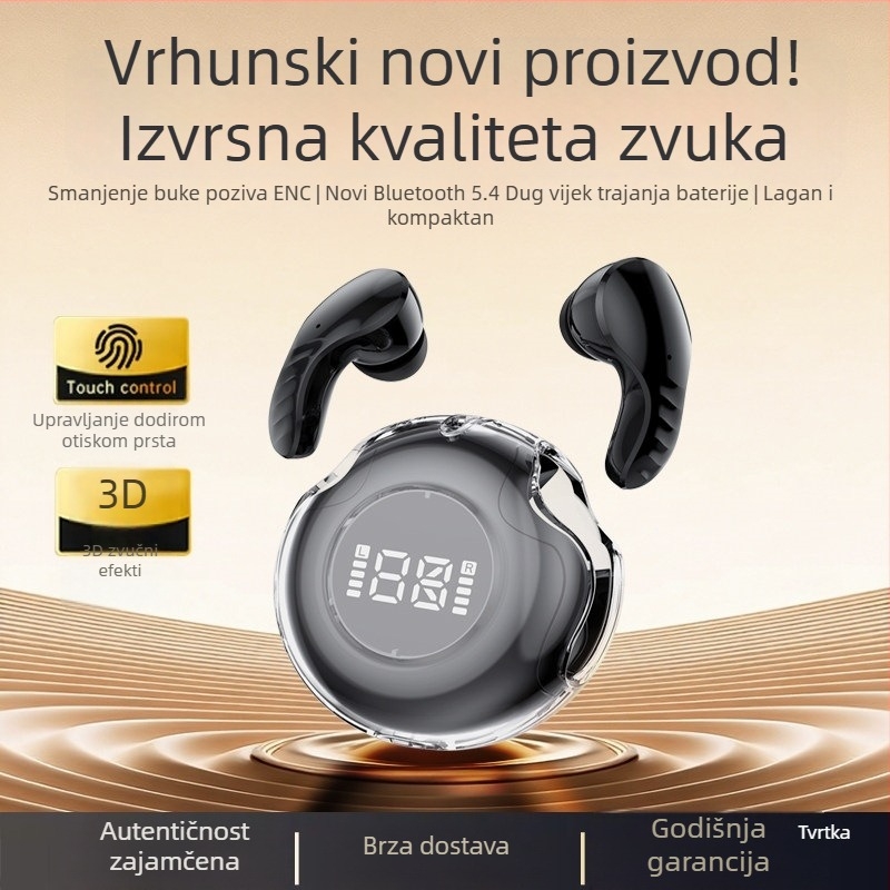 Bluetooth true wireless slušalice, in-ear, s aktivnom redukcijom buke, visokokvalitetan zvuk, upravljanje pozivima, sportski dizajn, kompatibilne s pametnim telefonima