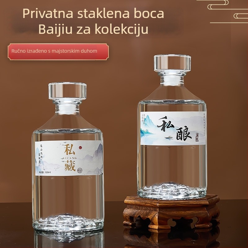 500 ml staklena boca za alkohol, prazna boca sa zatvaračem i poklopcem, boca za doziranje pića, boca za voćno vino