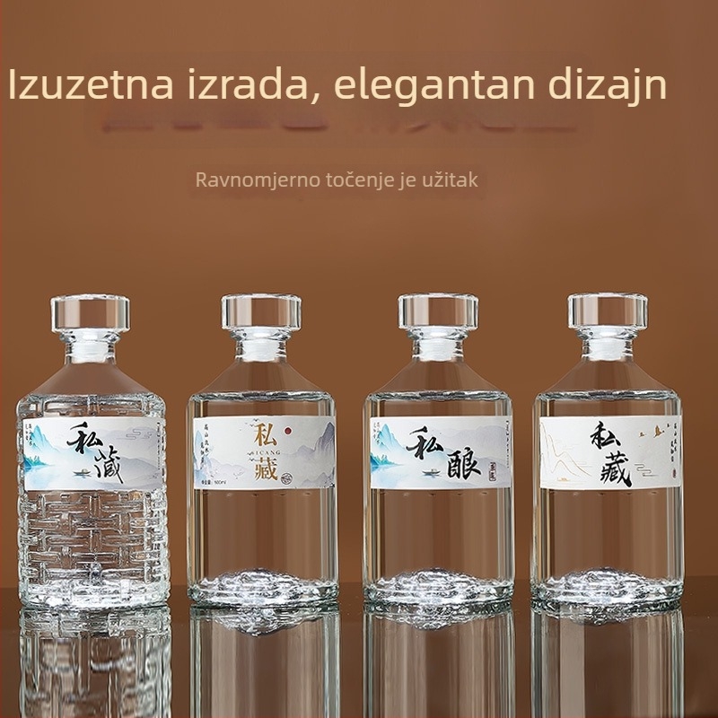 500 ml staklena boca za alkohol, prazna boca sa zatvaračem i poklopcem, boca za doziranje pića, boca za voćno vino