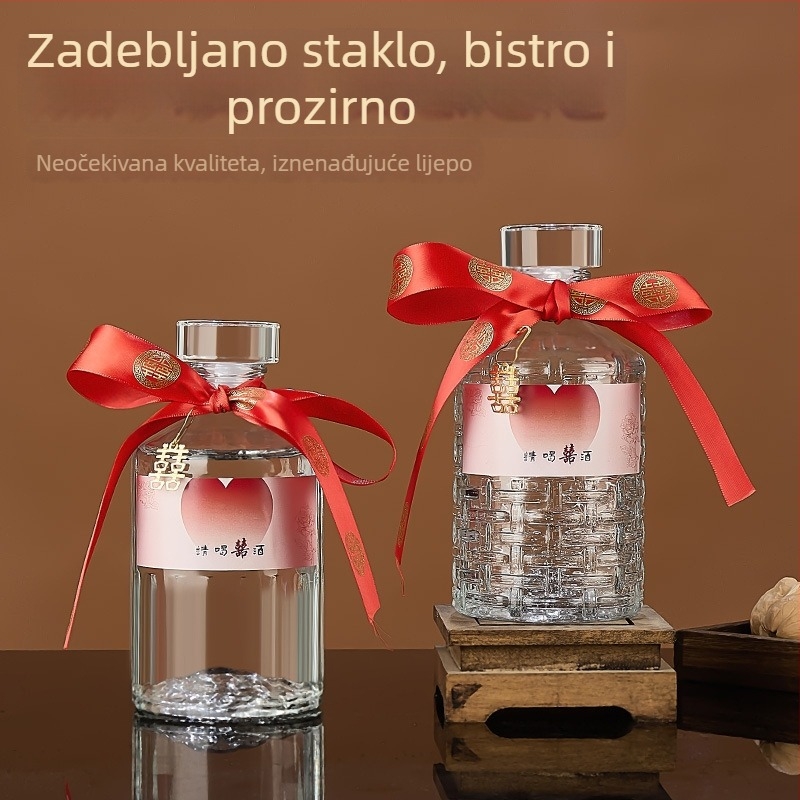 500 ml staklena boca za alkohol, prazna boca sa zatvaračem i poklopcem, boca za doziranje pića, boca za voćno vino