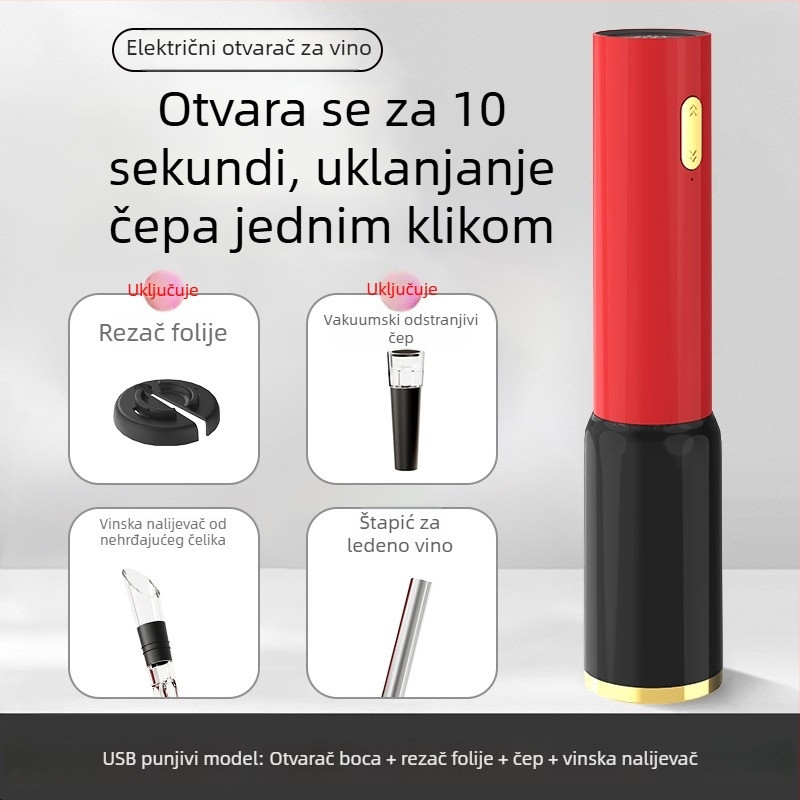 Električni višenamjenski otvarač boca vina i piva, automatski