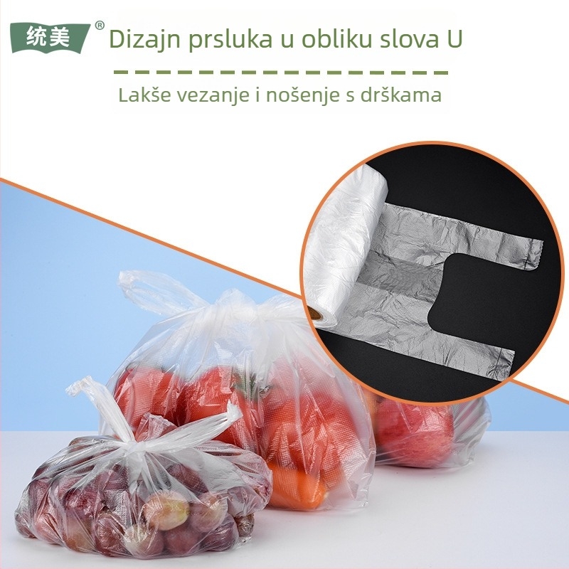 PE vrećice za čuvanje hrane, kućna upotreba, velike/srednje/male, za hranu i povrće, jednokratne, debele, sa otvorima za lakše otvaranje