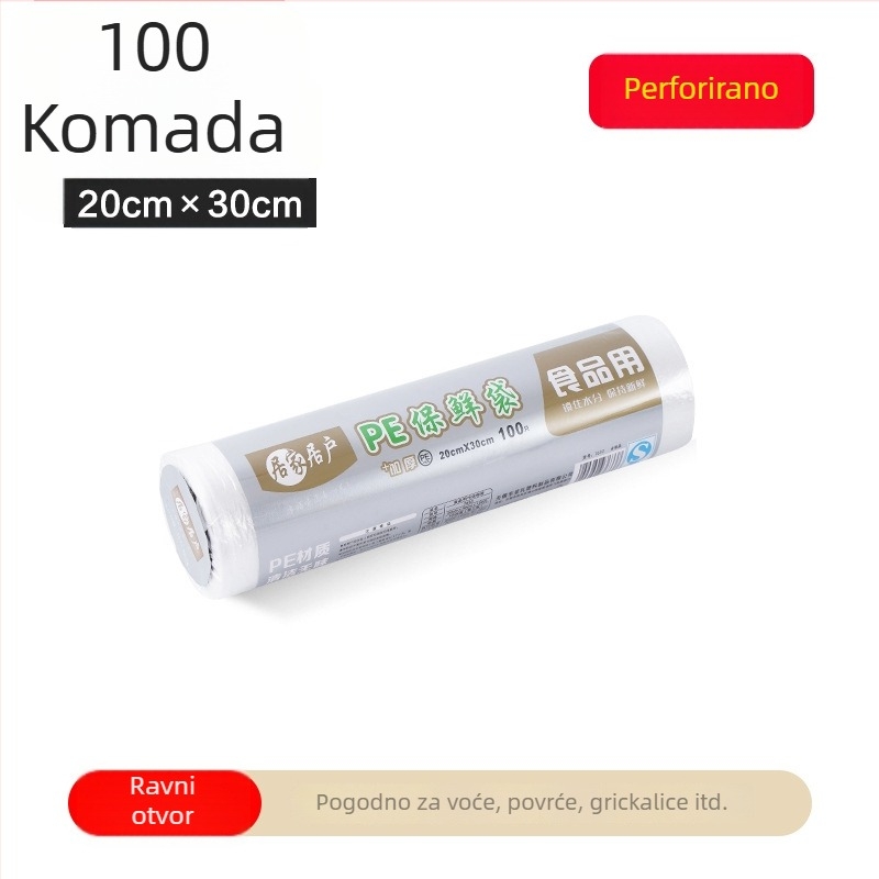 Torbe za čuvanje svježine u hladnjaku, plastične torbe za hranu, debele, jednokratne, za voće i povrće, kućna upotreba, velike i male