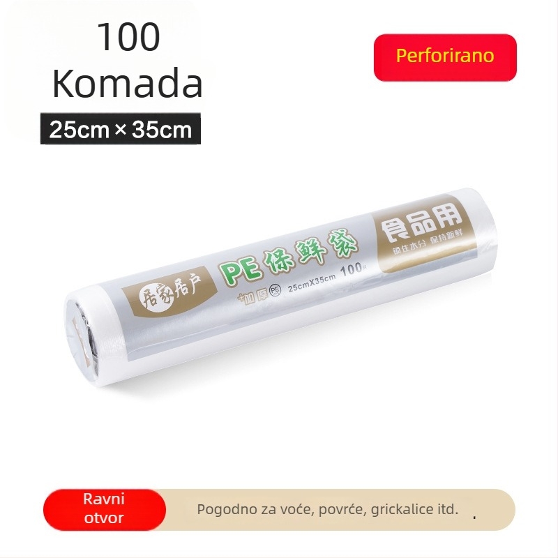 Torbe za čuvanje svježine u hladnjaku, plastične torbe za hranu, debele, jednokratne, za voće i povrće, kućna upotreba, velike i male