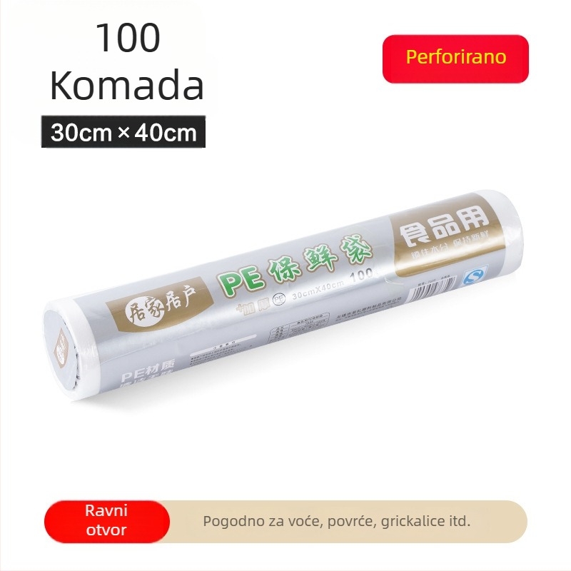 Torbe za čuvanje svježine u hladnjaku, plastične torbe za hranu, debele, jednokratne, za voće i povrće, kućna upotreba, velike i male