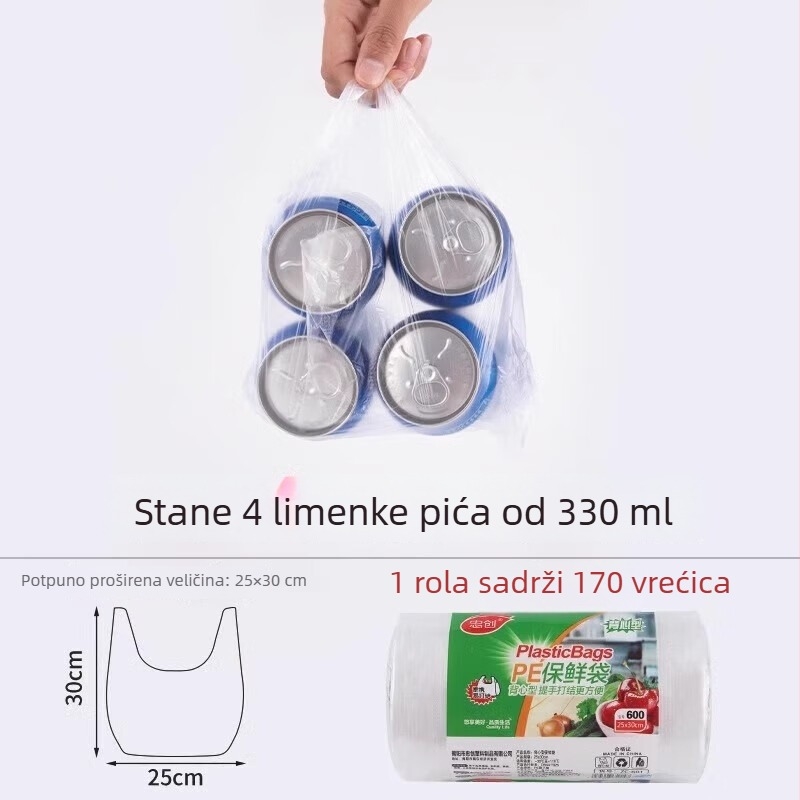 Jednokratne vrećice za hranu u stilu veste za čuvanje svježine, debele kuhinjske vrećice, u više veličina
