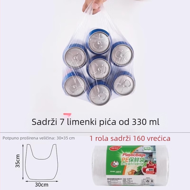Jednokratne vrećice za hranu u stilu veste za čuvanje svježine, debele kuhinjske vrećice, u više veličina