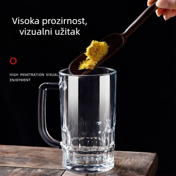 Staklena čaša za pivo s ručkom, velika kapaciteta 901–1000 ml, moderni minimalistički dizajn, jednobojna boja