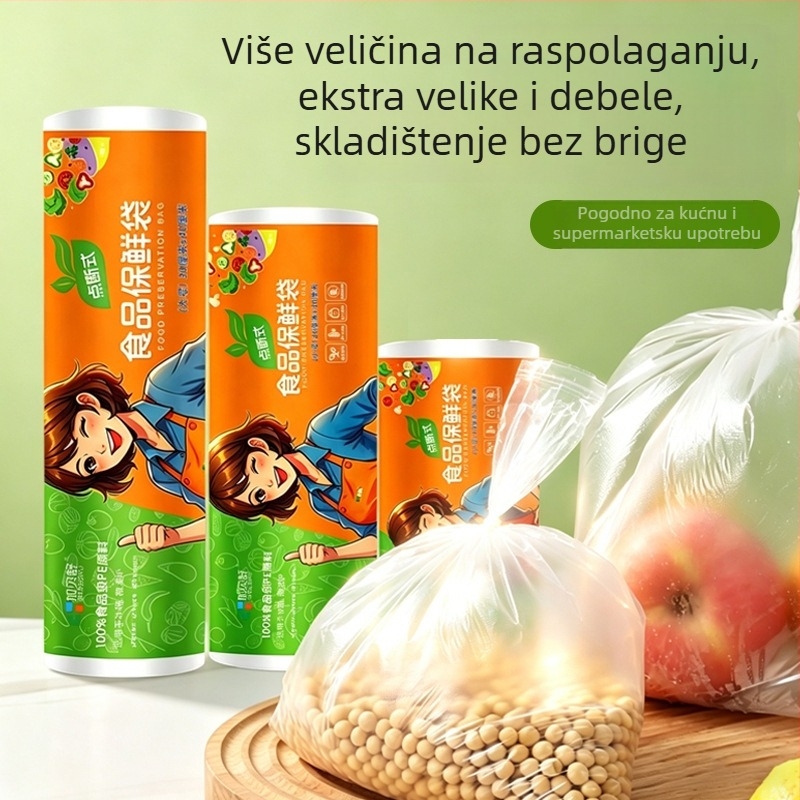 Torbe na rolni za hranu, debeli PE, tri veličine 20/25/30 cm, namijenjene supermarketima