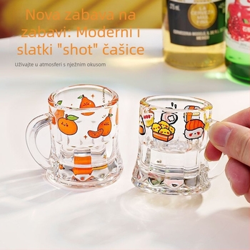 Slatka mini čašica za vino s otiskom, staklena čaša za liker, čaša za bijelo vino, čaša za voćno vino, stilizirana čaša za šot
