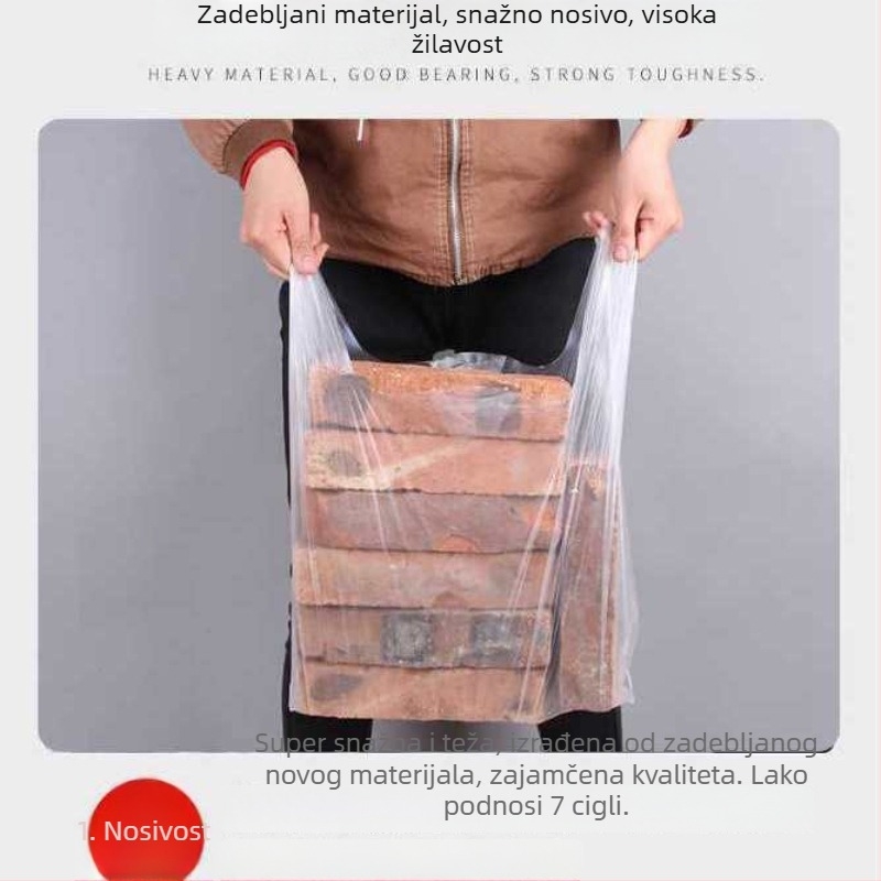 Bijela jednokratna plastična vrećica za hranu, za dostavu i kupovinu, s funkcijom čuvanja svježine