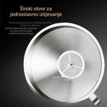 Lijevak od 304 nehrđajućeg čelika s filtrom, kuhinjski lijevak za ulje i vino, s velikim i malim promjerom
