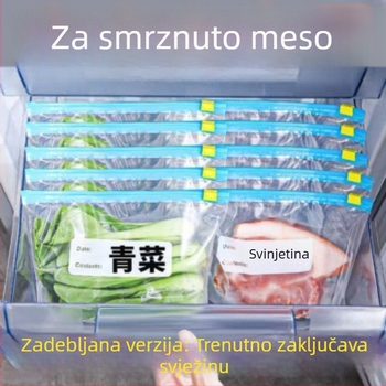 Vrećica za hranu, debela, za hladnjak i zamrzivač, sa zatvaračem na zip