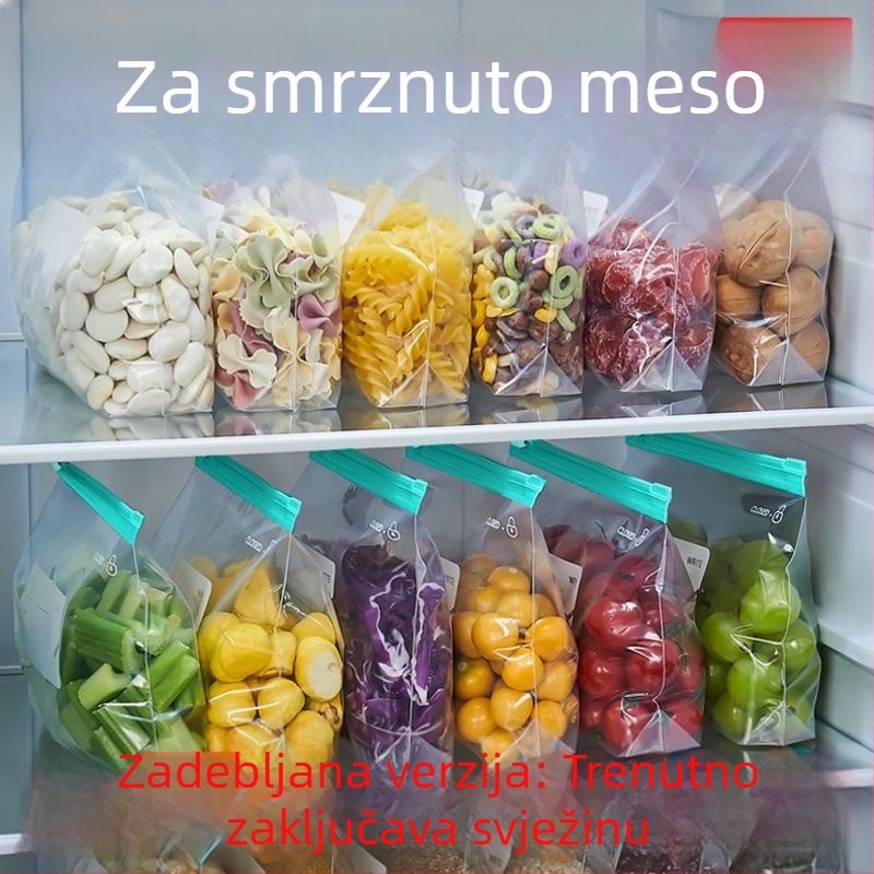 Vrećica za hranu, debela, za hladnjak i zamrzivač, sa zatvaračem na zip