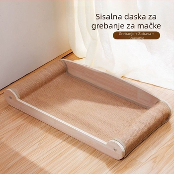 Velika sisal grebalica za mačke – otporna na habanje, bez vlakana, drvena ploča za kandže i mačji kauč