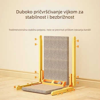 Uspravna L‑oblikovana daska za grebanje mačaka, zidni držač, otporna na habanje, šira i deblja, bez otpadanja vlakana, alat za oštrenje kandži, daska za grebanje od valovitog kartona
