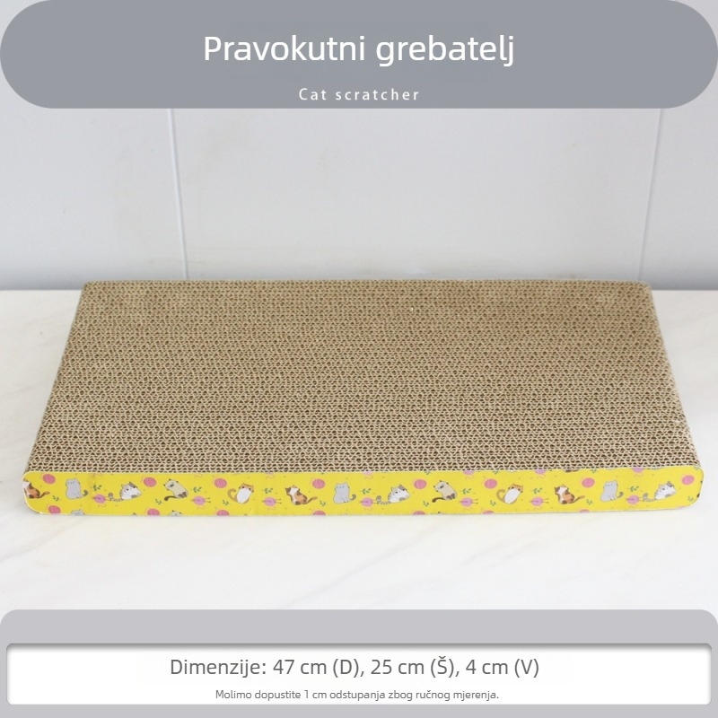 Mačja daska za grebanje od valovitog kartona, kauč-stil, uspravna ploča, otporna na habanje, velikih dimenzija