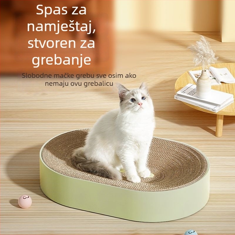 Višefunkcionalna škrablica za mačke od valovitog papira, mačje gnijezdo i njega noktiju — otporno na habanje, bez vlakana