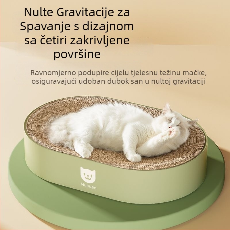 Višefunkcionalna škrablica za mačke od valovitog papira, mačje gnijezdo i njega noktiju — otporno na habanje, bez vlakana